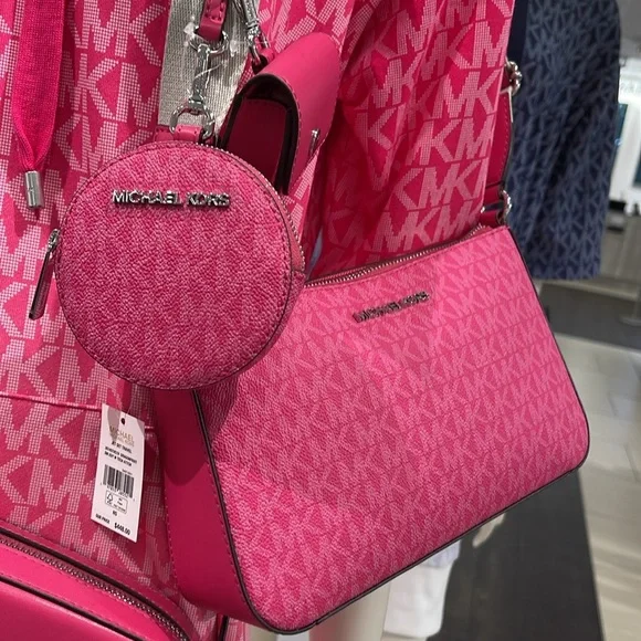 Michael Kors Jet Set Signature Logo Crossbody Bag with Case for Apple AirPods P - Picture 15 of 16